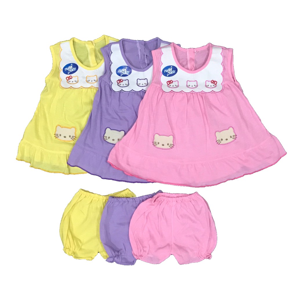 BAYIe - Setelan Baju bayi Perempuan Dress motif 2 KITTY PLANET KIDS 0-12 bulan/Pakaian anak cewek