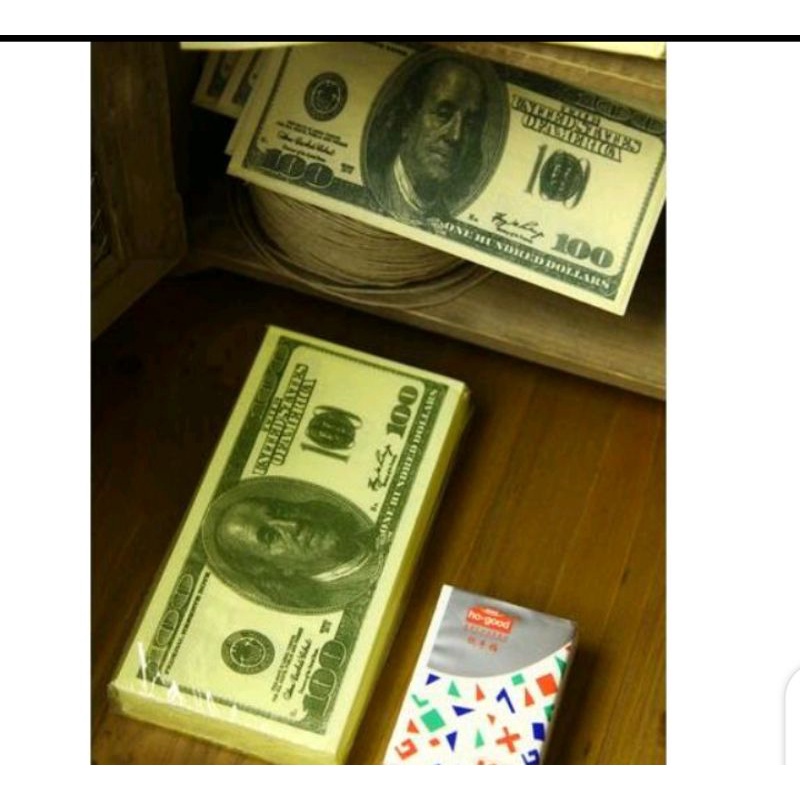 Tisu Motif Uang Dollar