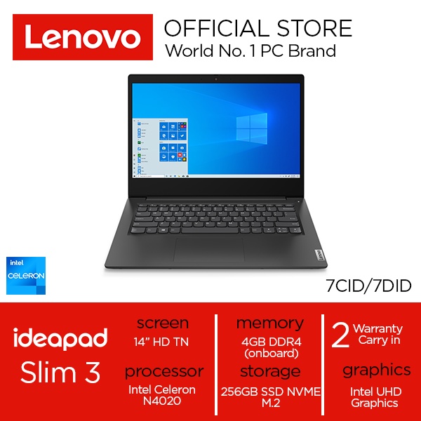 Lenovo IP Slim 3 7CID/7DID Intel N4020/4GB/256SSD/INTEL UHD/14"/WIN11