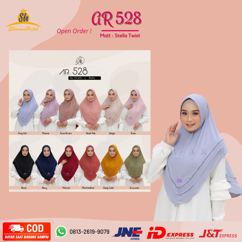 [COD]  Hijab Jilbab Kerudung Bergo Instan Premium Arrafi Terbaru 2021 AR 528 Terlaris Original