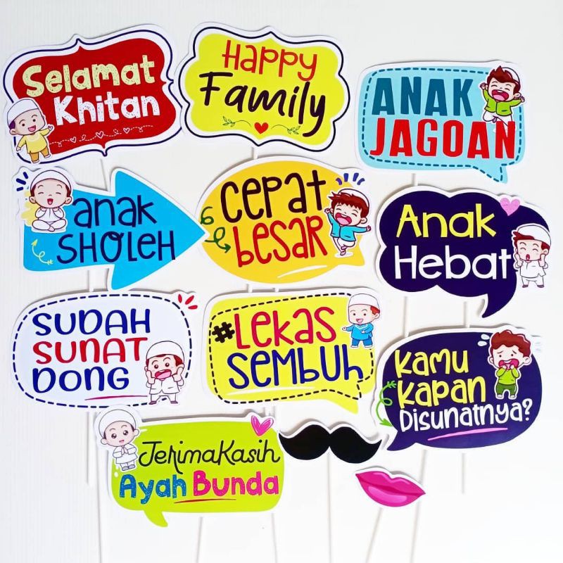 NEW ICON KHITAN PROPS PHOTO BOOTH AKSESORIS DEKORASI KHITANAN FOTO SUNAT