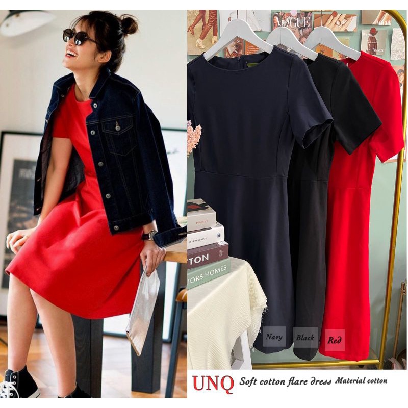 Unq soft cotton flare dress