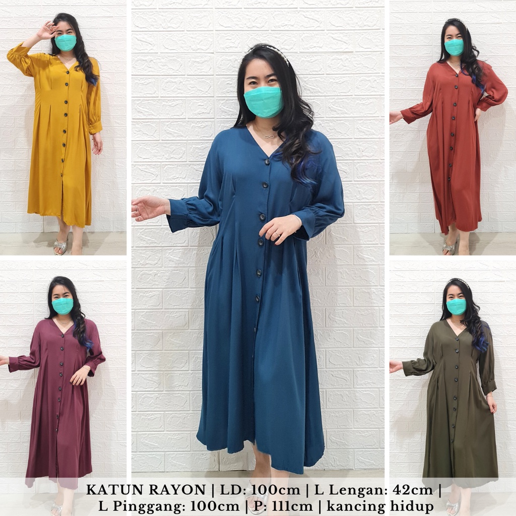 4133 adelina puffy button maxi dress polos casual dress busui friendly