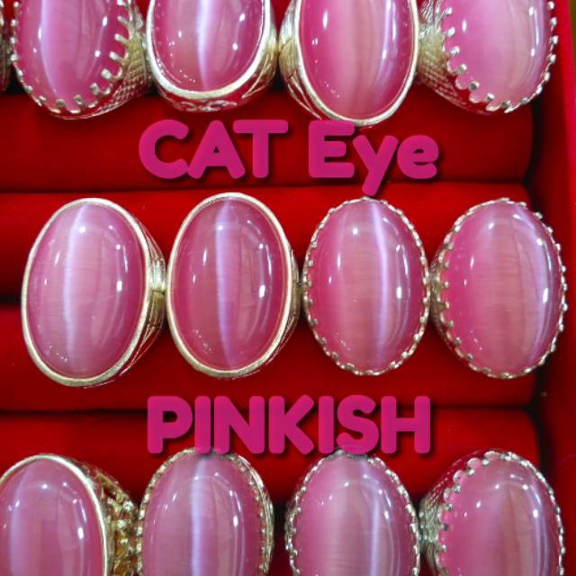 Cincin Batu Cat Eye pink