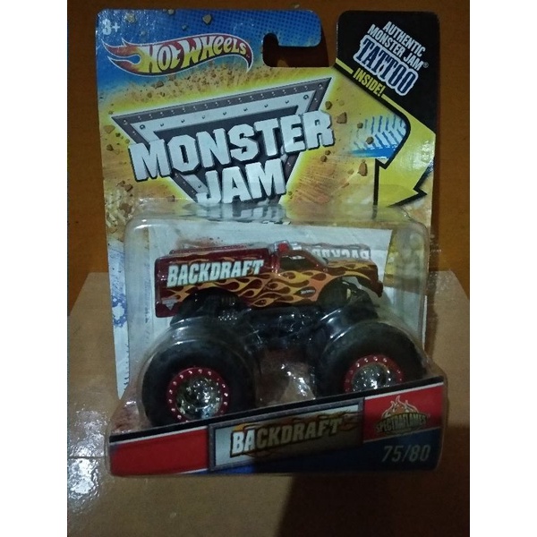 Hot Wheels Monster jam grave digger, backdraft, grinder, aftershock, dll