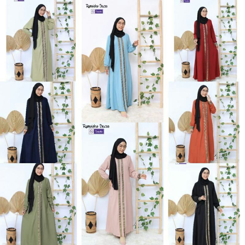 TERLARISDRESS ABAYA RUMAISHA GAMIS SYAR'I LADY ZARA SIZE S-XL ORI SADA HIJAB