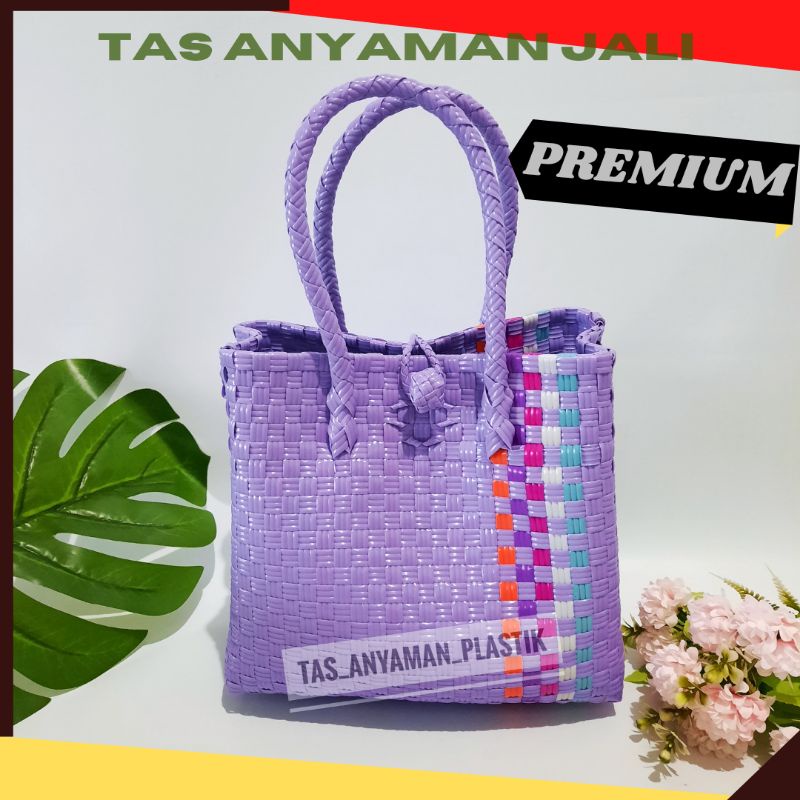 Jual Tas Anyaman Plastik Premium Jali Mini Tote Bag Kecil Anyaman Tas Wanita Indonesiashopee 5575