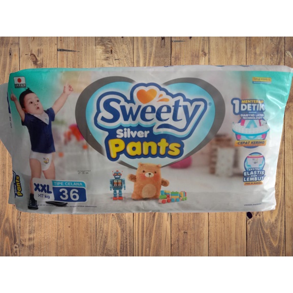 SWEETY SILVER PANTS XXL ISI 36PCS // POPOK CELANA ANAK