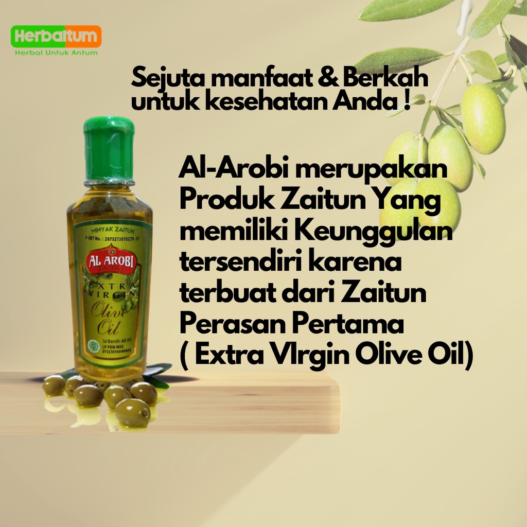 Minyak Zaitun Asli Minyak Zaitun Perasan Pertama Al Arobi 60ml Extra Virgin Olive Oil Indonesia