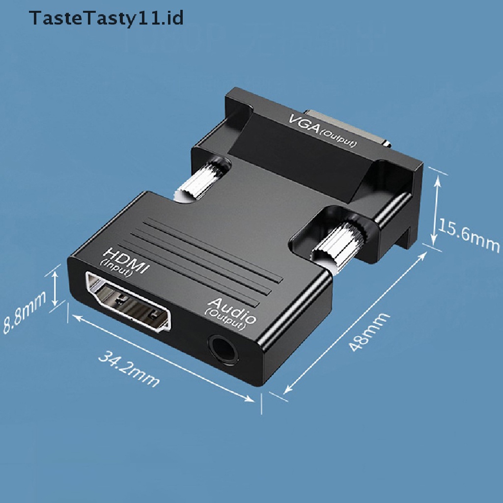 Tastetasty Adapter Konverter HDMI Female Ke VGA Male Support 1080P