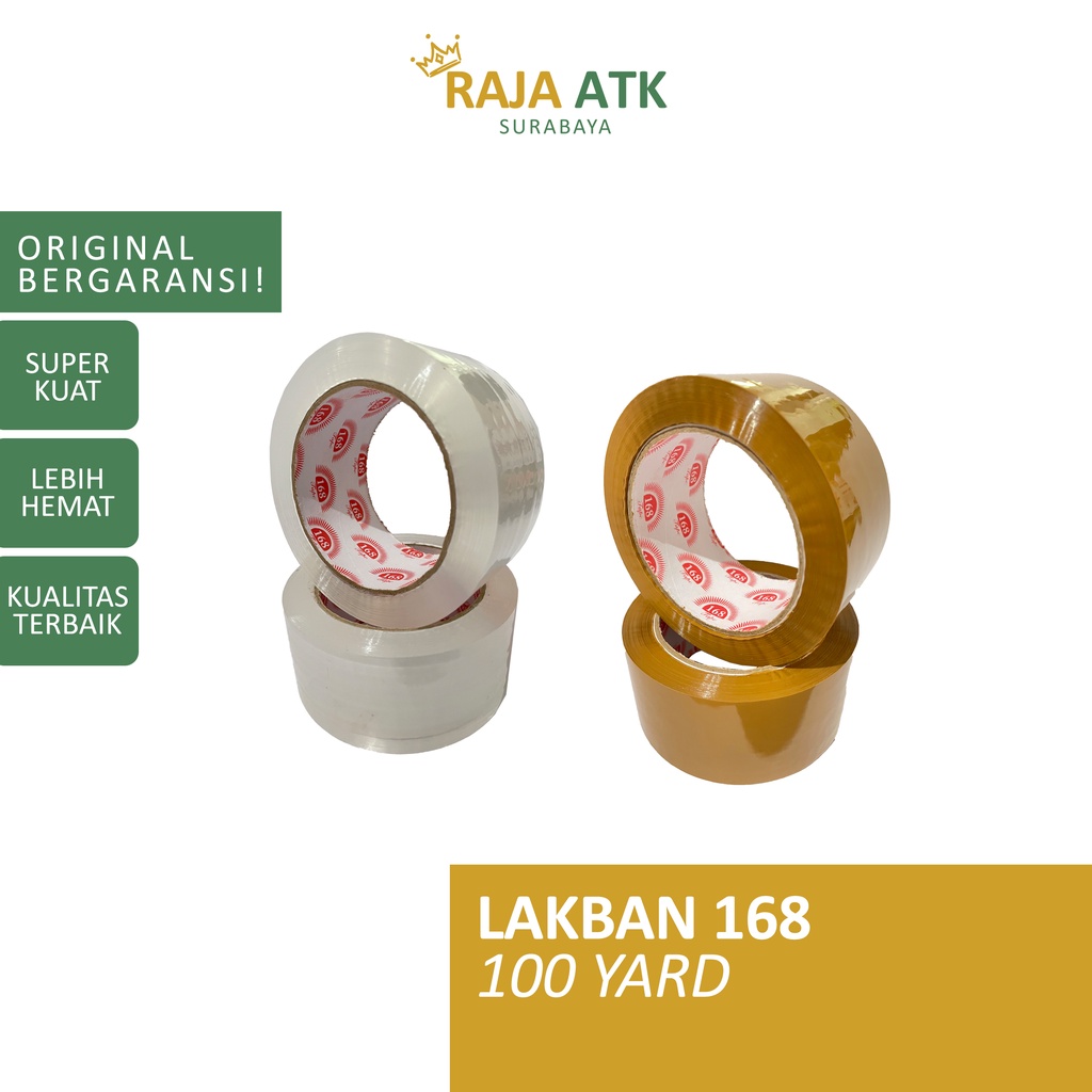 Solasi Lakban 168 - Solasi Lakban Fragile Bening dan Coklat Kecil dan Besar Warna Warni 1 2 Inch Dai