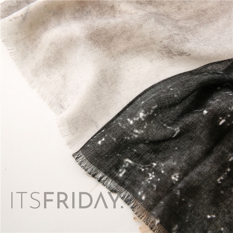 ITSFRIDAY NIDEA Scarf - Premium Pashmina Shawl Selendang Syal Pasmina Hijab Import Motif Geometri Brown Black