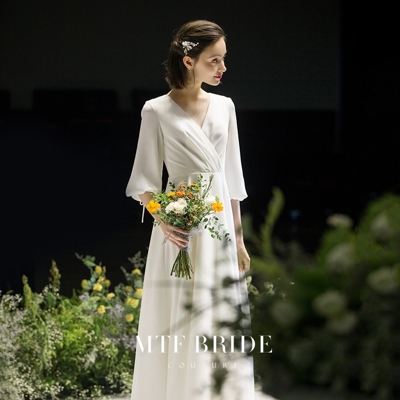 ◎Gaun pengantin ringan Prancis 2021 pengantin baru [Gadis Taman] penuh dengan bidikan perjalanan tem