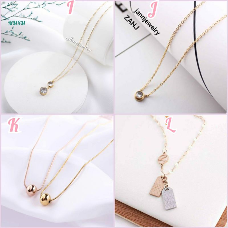 Kalung Titanium Fashion Korea Stylish Simple Model Plat Anti Karat &amp; Hitam