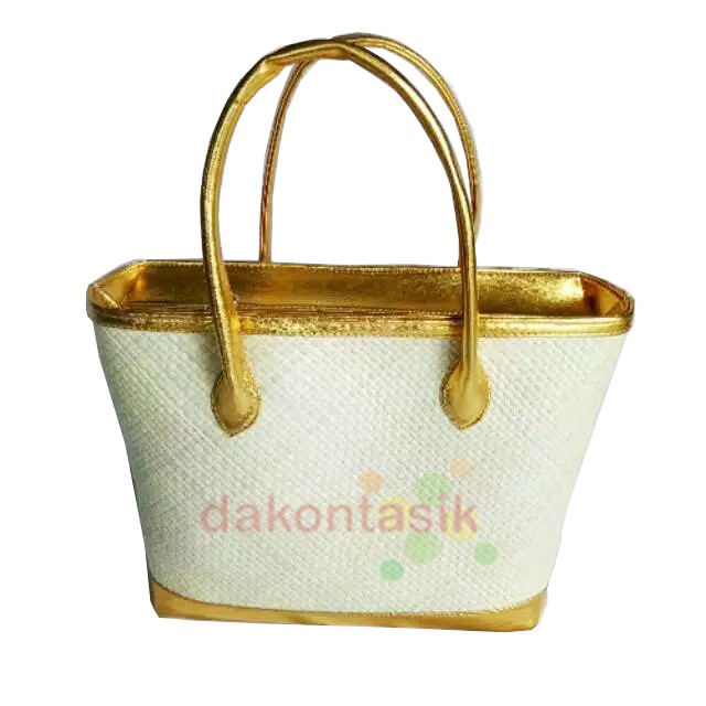 DT-1704 Tas Anyaman Webe Ceper polos pandan khas Tasikmalaya Bisa Decoupage