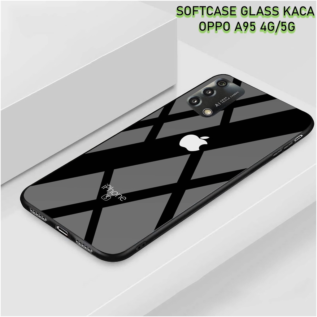 Softcase Glass Kaca OPPO A95 [4G]- Case Hp Pelindung Handphone OPPO A95 [5G] [ A01]