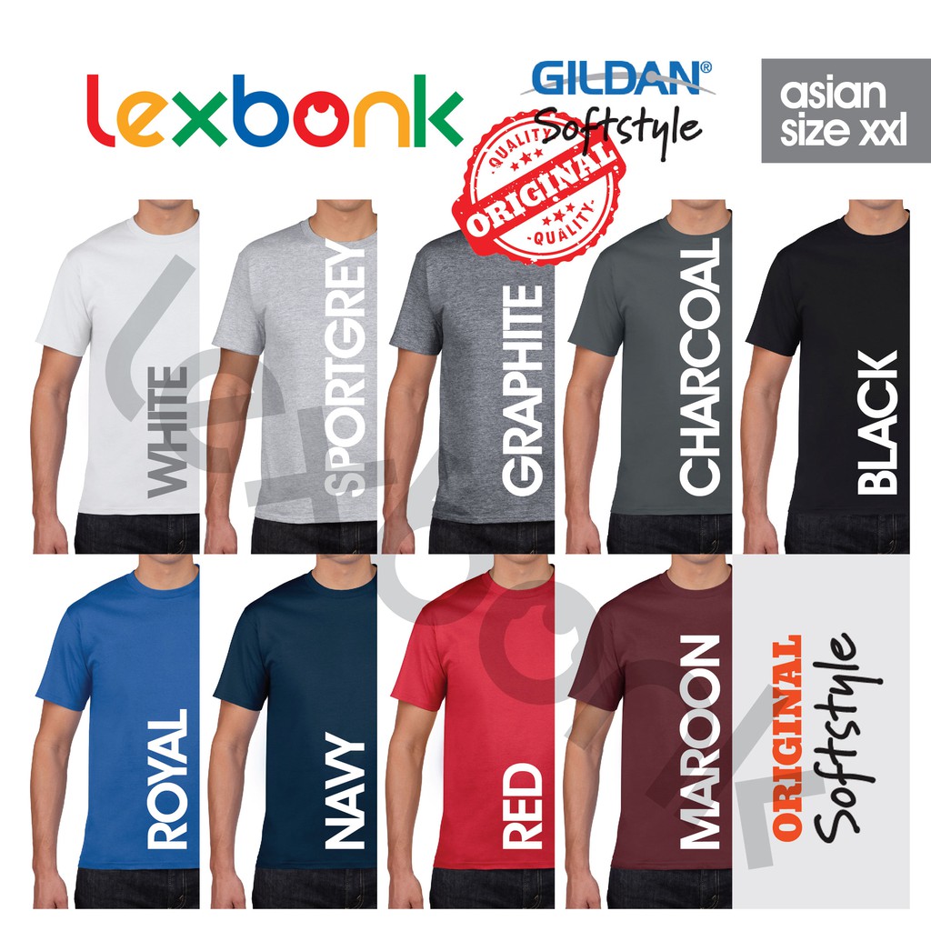  Kaos Polos Gildan  Softstyle ORIGINAL Big Size XXL 