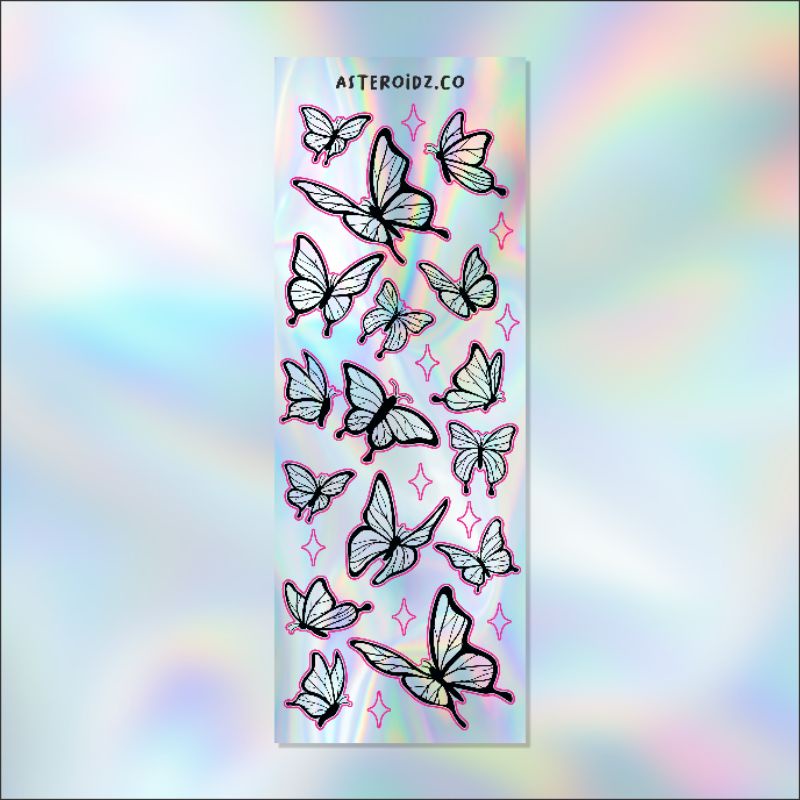 

hologram butterfly sticker by asteroidz | for deco | polcos | jurnaling
