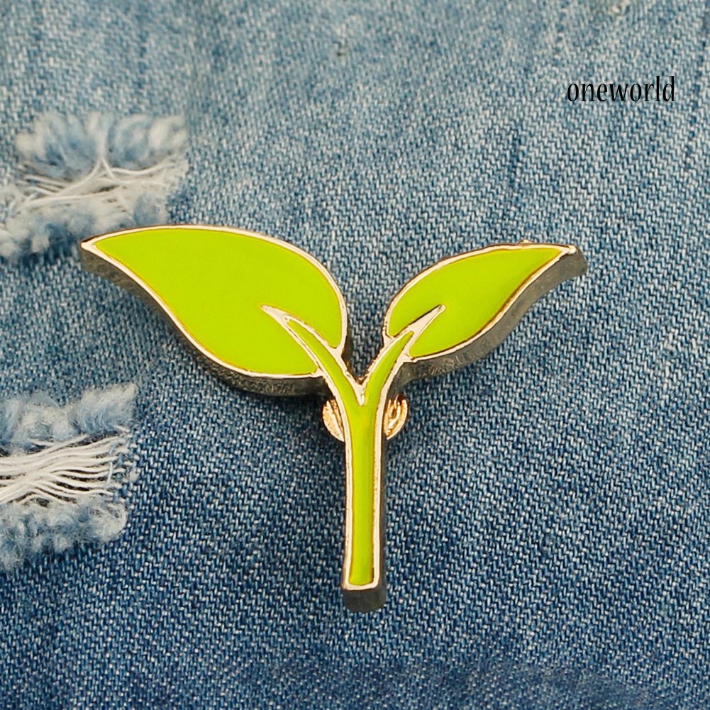 OW@ Fashion Mini Decor Leaf Bean Brooch Pin DIY Button Badge Gift Men Women Jewelry