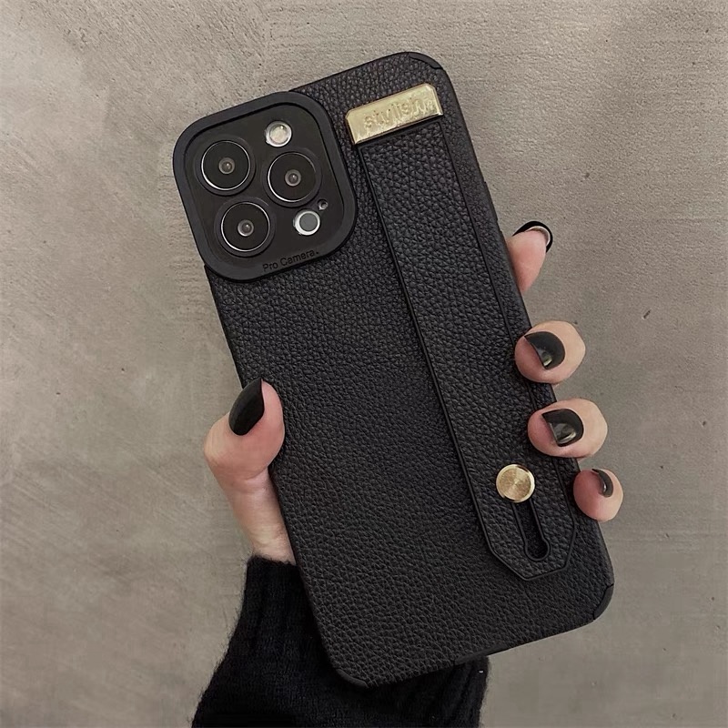 Gelang Premium Tekstur Kulit Lembut Casing Ponsel untuk iPhone iPhone 11 Pro Max 12 13 Pro Max X/Xs Max XR 7 Plus/8 Plus All Inclusive Shockproof Phone Case