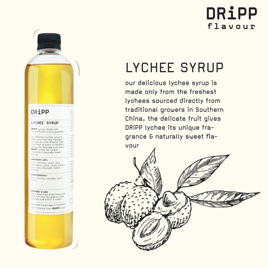 

DRiPP Lychee Syrup - Sirup Perisa Minuman Rasa Buah Lychee untuk HORECA