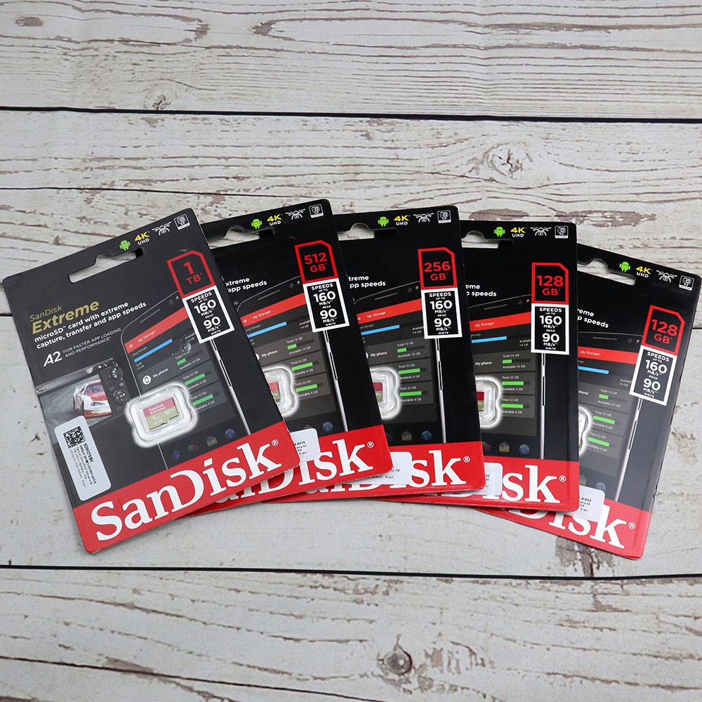 Sandisk MicroSDXC Extreme A2 V30 UHS-1 (160MB/s) 256GB - SDSQXA1-256G-GN6MN - Black