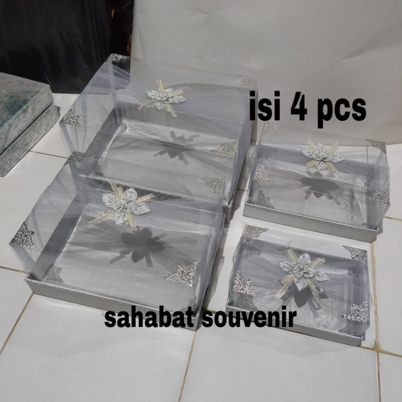 kotak hantaran seserahan mika tile tinggi isi 4