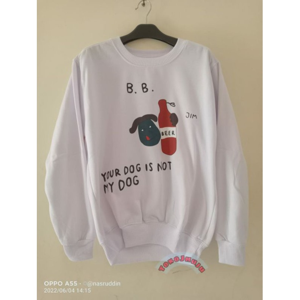 Basic Sweater BTS V Kim Taehyung Style YOU DOG IS NOT MY DOG Print DTF