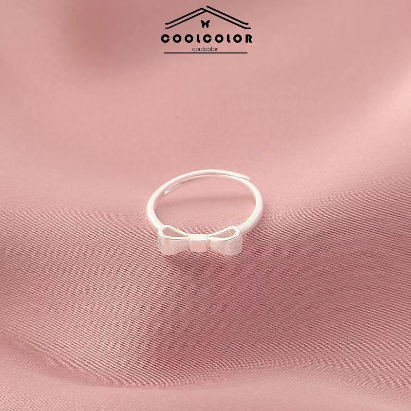 COD❤️Cincin kupu-kupu Busur Pembukaan Jari Telunjuk Disesuaikan Anti Karat Dan Luntur Mewah Aksesoris Fashion Perhiasan Fashion Simple Murah