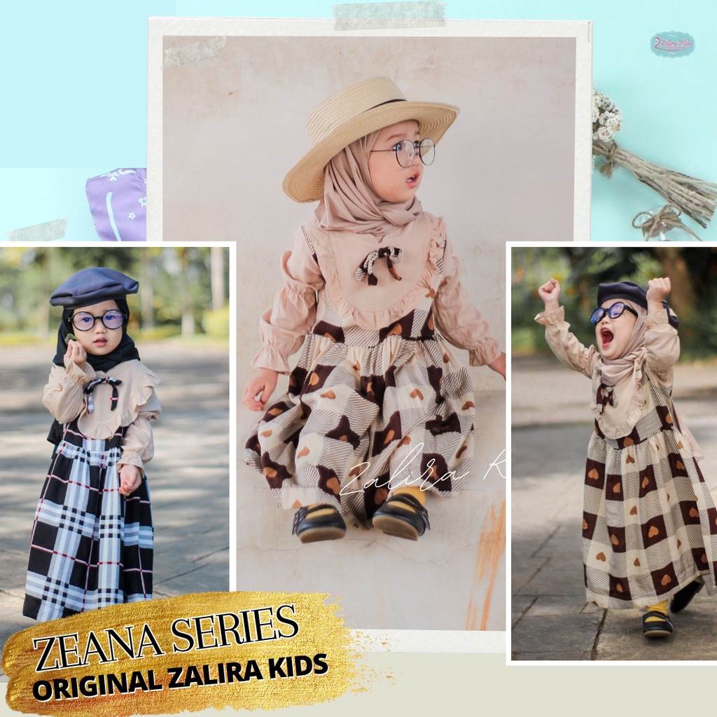 Zeana Series Original zalira Kids Gamis anak perempuan terbaru buat lebaran 2022-2023 paling Laris