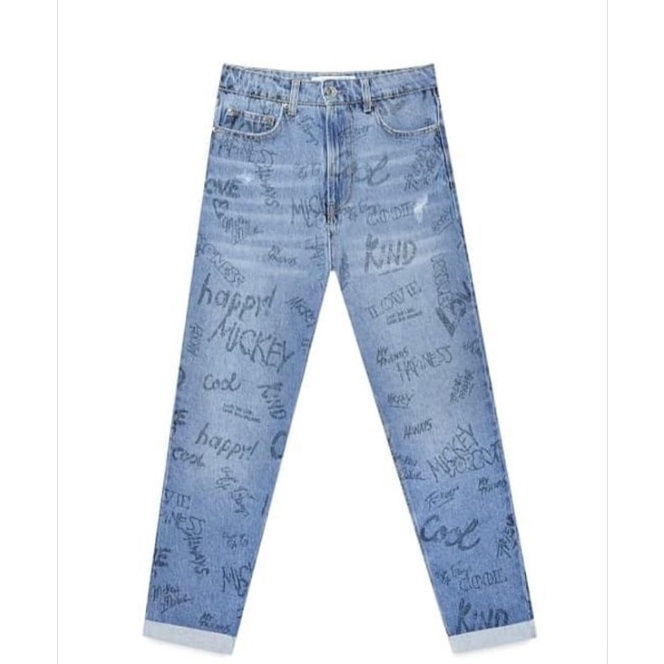 Stradivarius Mickey Mouse Mom Jeans 100% Original