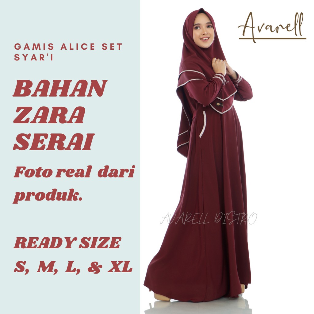 Gamis Dress Syari Fashion Muslim Murah Berkualitas Butik Baju Set Kerudung Panjang