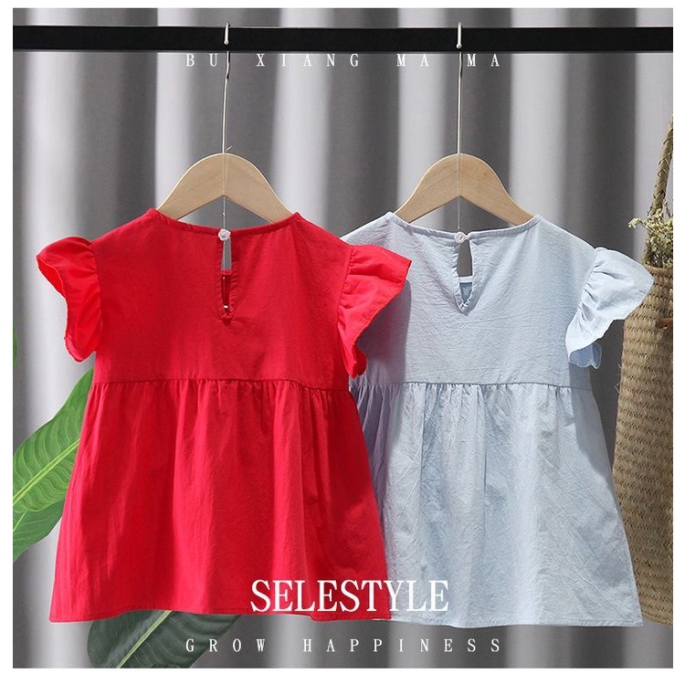 (0-6Tahun) QZ-40 Dress anak perempuan/Gaun putri polka dot busur Fashion Anak Impor (5)