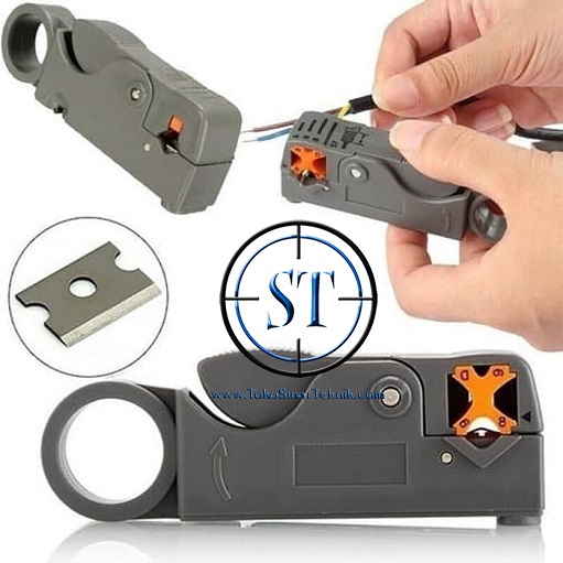 Rotary Stripper Network Mini Automatic Wire Cutter Alat Pengupas Kabel RG58 Pemotong Pisau Cable