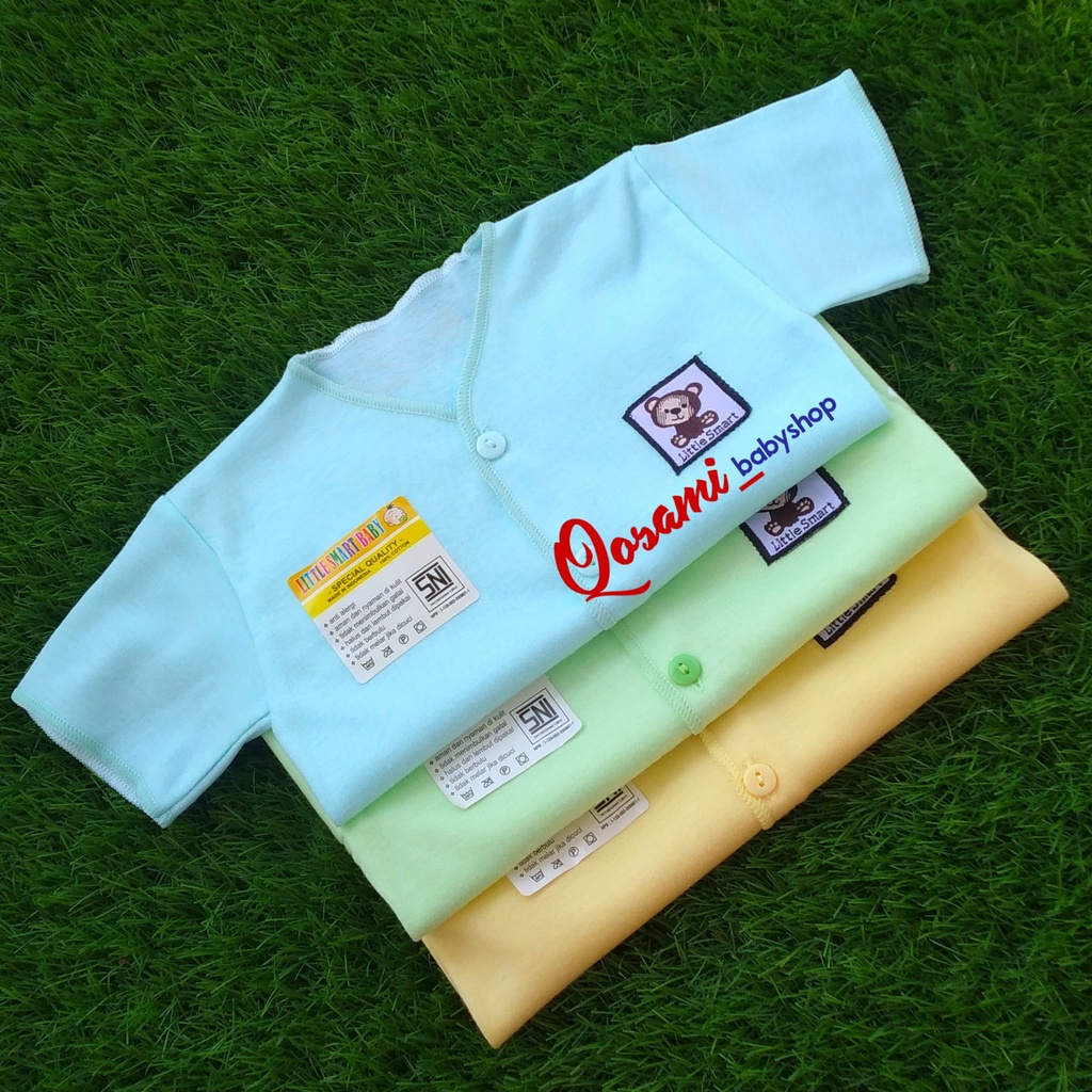 AIRIN 4 pcs Baju Polos Pendek Kancing Bayi Newborn  SNI