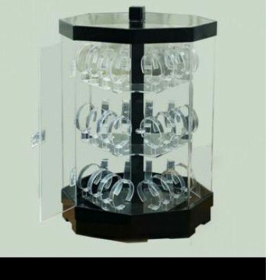 acrylic display jam tangan putar, tempat jam tangan akrilik