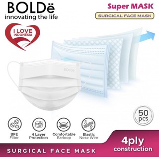 Image of thu nhỏ BOLDe Masker Medis 4 lapis isi 50 pcs / box | Masker surgical sudah kemenkes RI #0