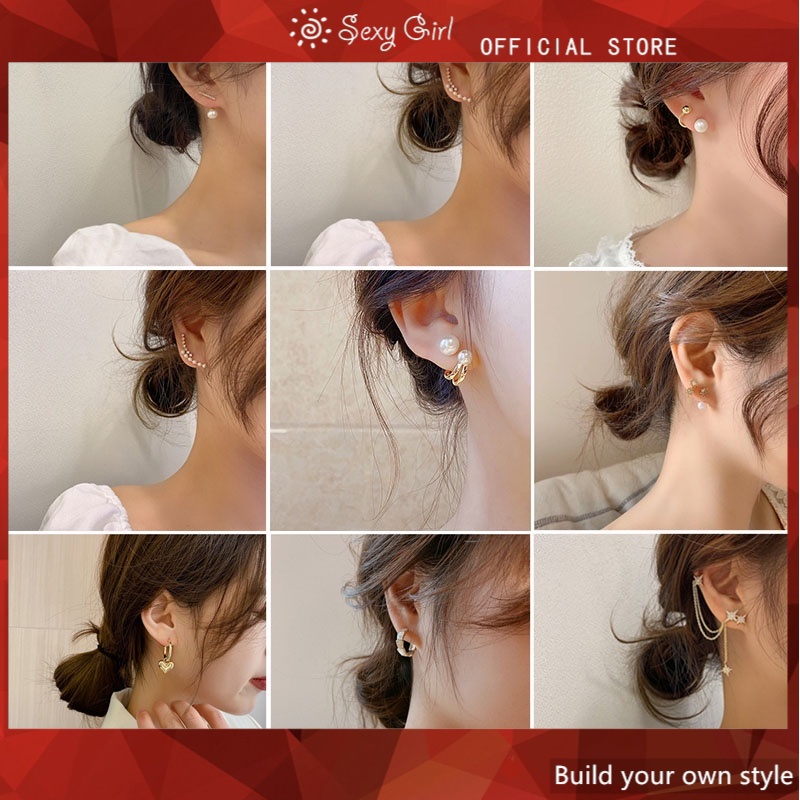 Anting Tusuk Sterling Silver 925 Hias Berlian Zircon Gaya Korea Sexy Adjustable Untuk Wanita