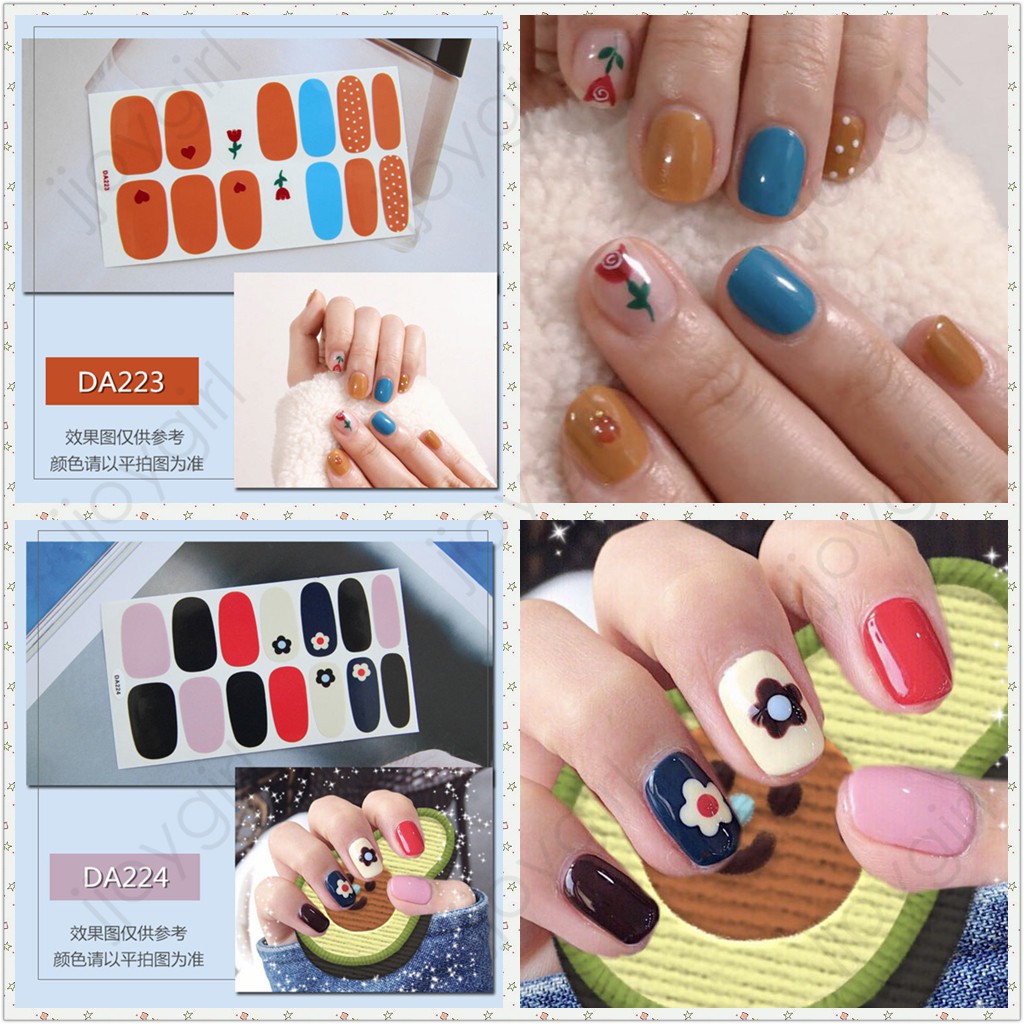 &lt;Jjoygirl&gt;DA Nail sticker motif / sticker kuku / stiker kuku / nail stiker glitter / stripes design