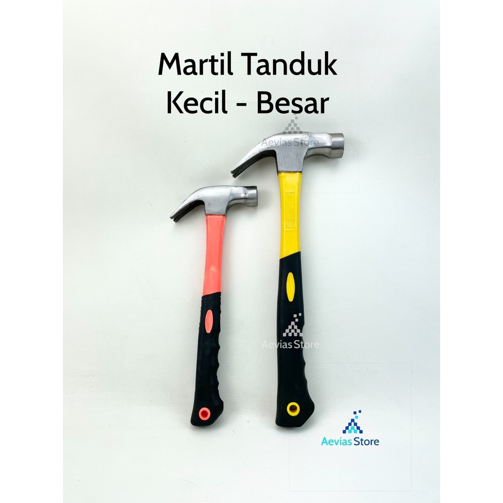 Martil tanduk Gagang Fiber Palu Besi Besar & Kecil.