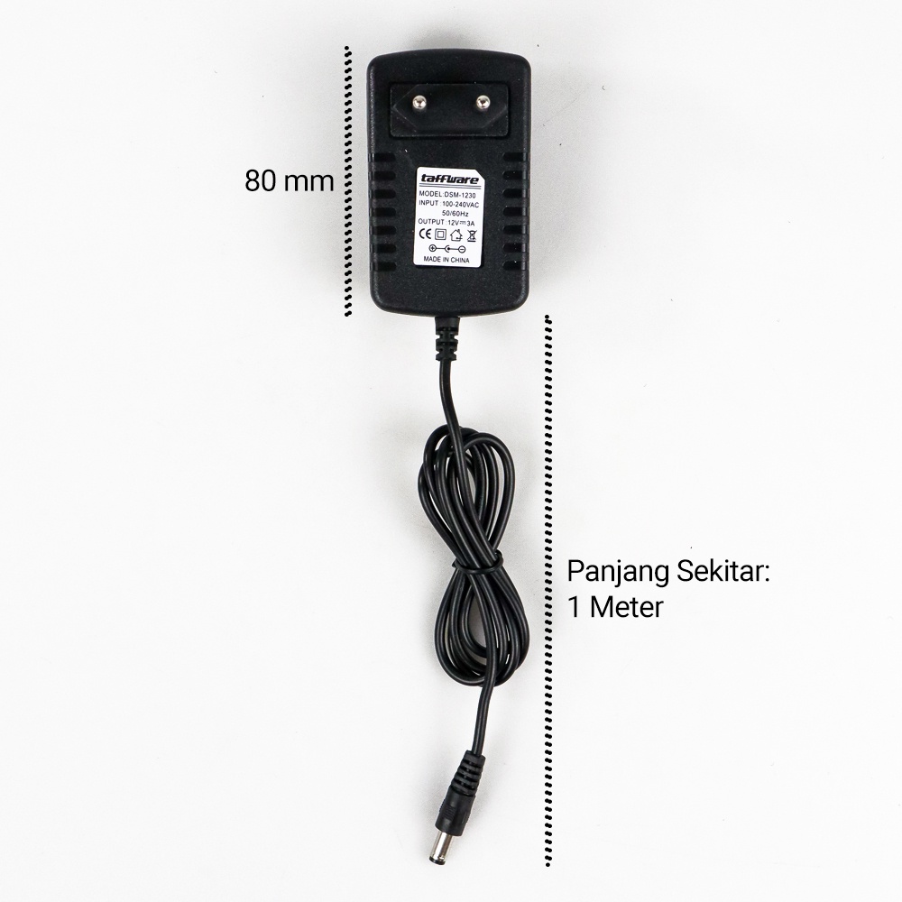 Taffware Power Adaptor LED Strip EU Plug DC12V 3A - DSM-1230 - Black