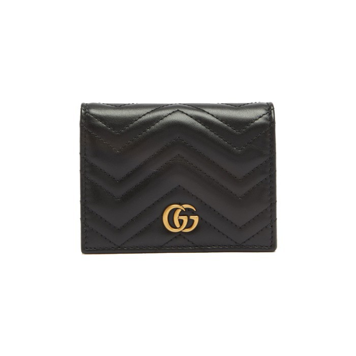 GG Marmont Quilted-leather Wallet - Black 100% Authentic