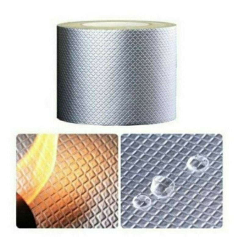 Aluminium Foil Butyl Rubber Waterproof Tape / Lakban aluminium Anti Bocor