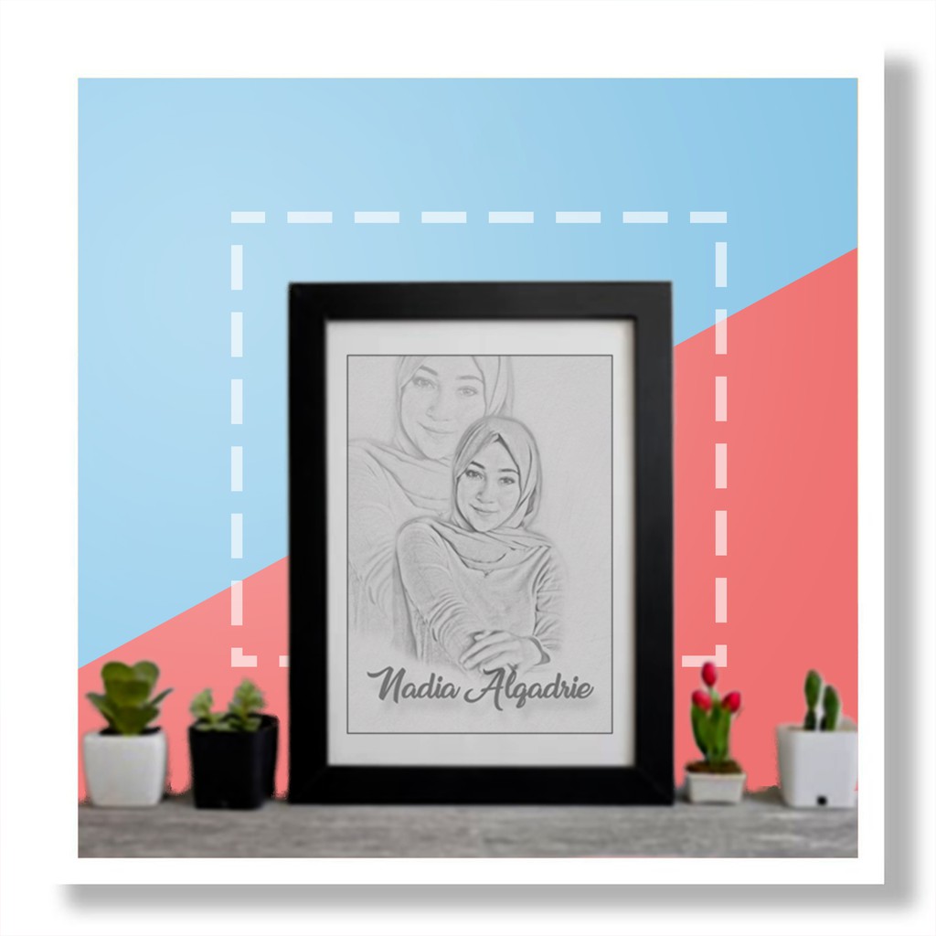 

JS Sketsa Pensil Art Kado Wisuda Kado Ulang tahun kado Size A4 20x30cm
