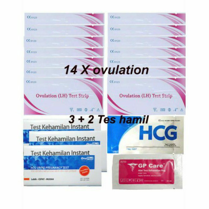 PAKET Ovulation Test/Ovulation /Tes Ovulasi /Ovulation / LH 14 + TP 3 + 1 HCG CASET + 1 GP CARE PINK