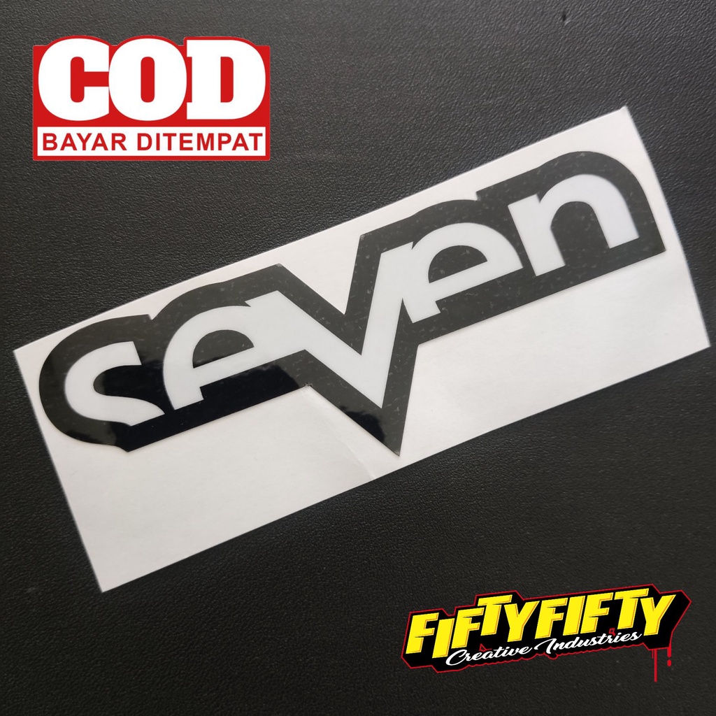 Stiker Print Cut SEVEN Stiker Printing Laminasi Glossy Stiker Motor Mobil Helm Sudah Membentuk Pola Desain