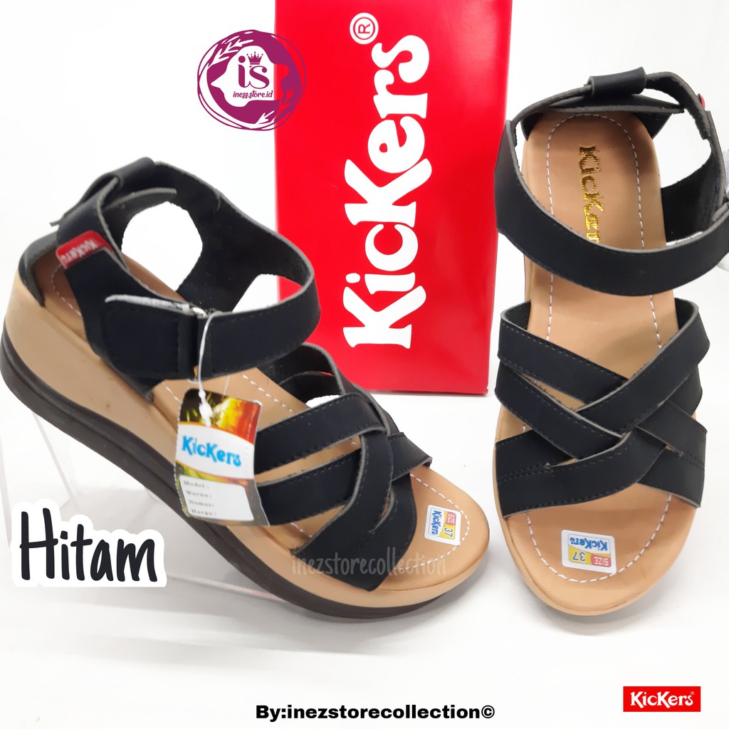 SANDAL WEDGES WANITA KICKERS TERBARU KODE LET 02 MURAH HARGA GROSIR