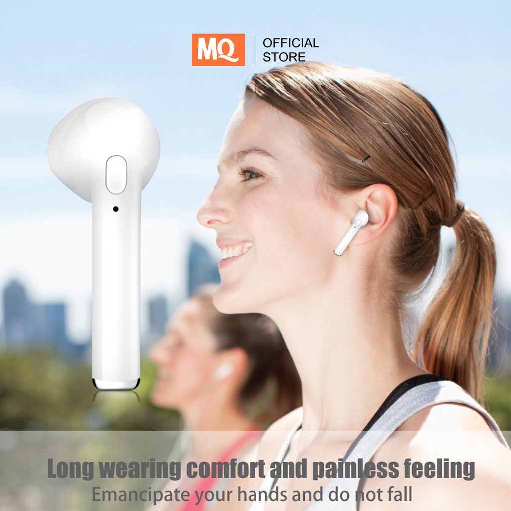 MQ i7s TWS Twins Wireless Headset Earphone Bluetooth Android &amp; IOS Murah Handsfree Earbuds Headphone HBQ Twins With Charging Case Mini V4.2