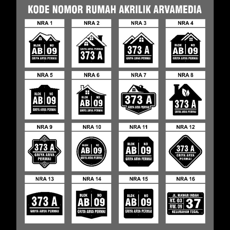 

Papan nomor rumah akrilik