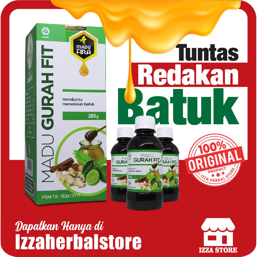 Madu GURAHFIT TUNTAS REDAKAN BATUK &amp; FLU Madu Herbal GURAH ORIGINAL ASLI BPOM